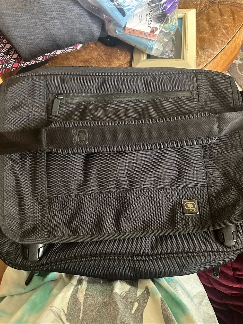 OGIO Black Laptop Messenger Bag with Front Zip Pocket